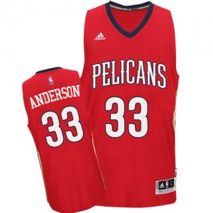 Maillot NBA New Orleans Pelicans #33 Ryan Anderson Rouge Adidas Swingman Alternate - Homme