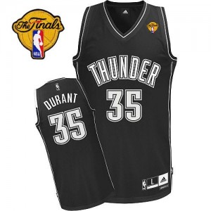 Maillot Adidas Noir Blanc Finals Patch Authentic Oklahoma City Thunder - Kevin Durant #35 - Homme