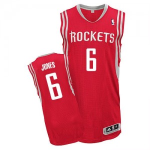 Houston Rockets Terrence Jones #6 Road Authentic Maillot d'équipe de NBA - Rouge pour Homme