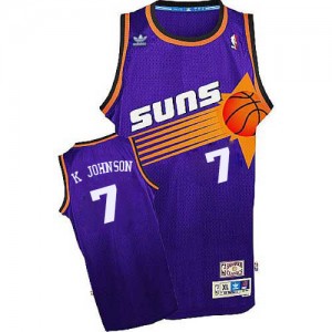 Maillot NBA Phoenix Suns #7 Kevin Johnson Violet Adidas Swingman Throwback - Homme