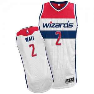 Maillot Adidas Blanc Home Authentic Washington Wizards - John Wall #2 - Homme