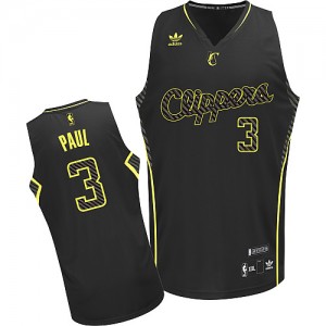 Los Angeles Clippers #3 Adidas Electricity Fashion Noir Swingman Maillot d'équipe de NBA Magasin d'usine - Chris Paul pour Homme