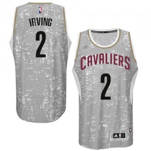 Cleveland Cavaliers Kyrie Irving #2 City Light Authentic Maillot d'équipe de NBA - Gris pour Homme