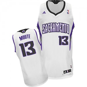 Maillot NBA Blanc Luc Mbah a Moute #13 Sacramento Kings Home Swingman Homme Adidas
