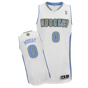 Maillot Adidas Blanc Home Authentic Denver Nuggets - Emmanuel Mudiay #0 - Homme