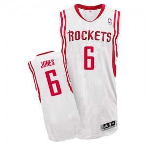 Maillot Adidas Blanc Home Authentic Houston Rockets - Terrence Jones #6 - Homme