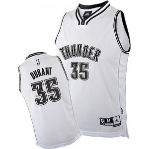 Maillot NBA Blanc Kevin Durant #35 Oklahoma City Thunder Authentic Homme Adidas