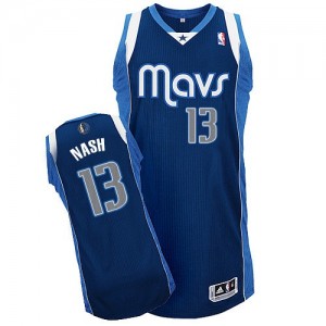 Maillot NBA Dallas Mavericks #13 Steve Nash Bleu marin Adidas Authentic Alternate - Homme