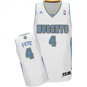 Denver Nuggets #4 Adidas Home Blanc Swingman Maillot d'équipe de NBA en ligne pas chers - Randy Foye pour Homme