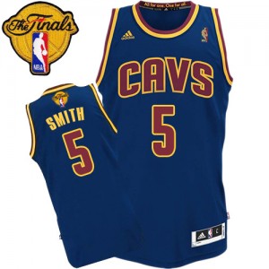 Maillot Adidas Bleu marin CavFanatic 2015 The Finals Patch Authentic Cleveland Cavaliers - J.R. Smith #5 - Homme