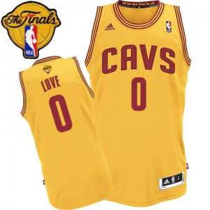 Maillot NBA Cleveland Cavaliers #0 Kevin Love Or Adidas Swingman Alternate 2015 The Finals Patch - Enfants