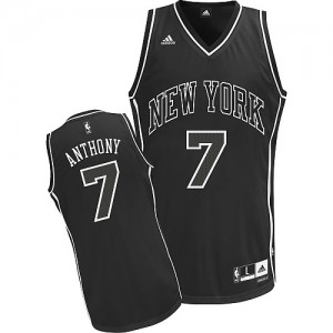 New York Knicks #7 Adidas Shadow Noir Swingman Maillot d'équipe de NBA Soldes discount - Carmelo Anthony pour Homme
