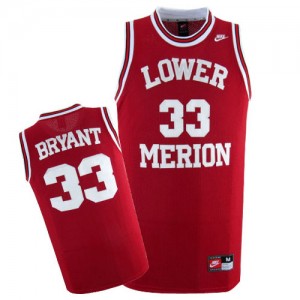 Maillot NBA Rouge Kobe Bryant #33 Los Angeles Lakers Lower Merion High School Authentic Homme Nike