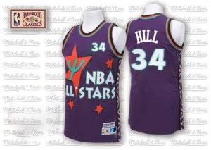 Cleveland Cavaliers #34 Adidas Throwback 1995 All Star Violet Authentic Maillot d'équipe de NBA magasin d'usine - Tyrone Hill pour Homme