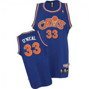 Maillot NBA Bleu Shaquille O'Neal #33 Cleveland Cavaliers CAVS Throwback Swingman Homme Mitchell and Ness
