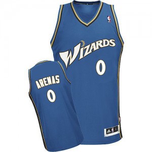 Maillot NBA Washington Wizards #0 Gilbert Arenas Bleu Adidas Authentic - Homme