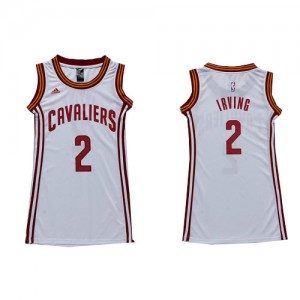 Maillot NBA Cleveland Cavaliers #2 Kyrie Irving Blanc Adidas Swingman Dress - Femme
