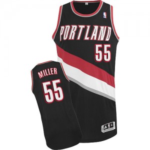 Maillot NBA Portland Trail Blazers #55 Mike Miller Noir Adidas Authentic Road - Homme