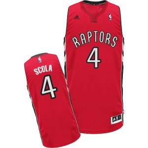 Maillot NBA Toronto Raptors #4 Luis Scola Rouge Adidas Swingman Road - Homme