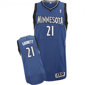 Minnesota Timberwolves #21 Adidas Road Slate Blue Authentic Maillot d'équipe de NBA Remise - Kevin Garnett pour Homme