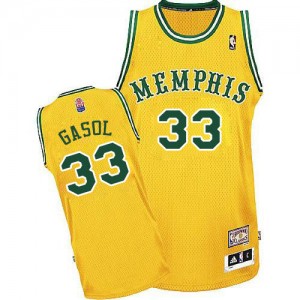 Memphis Grizzlies #33 Adidas ABA Hardwood Classic Or Authentic Maillot d'équipe de NBA magasin d'usine - Marc Gasol pour Homme