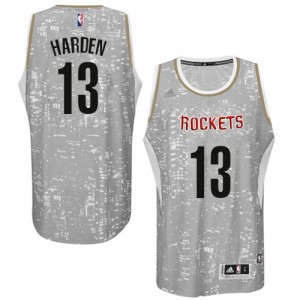 Maillot NBA Houston Rockets #13 James Harden Gris Adidas Authentic City Light - Homme