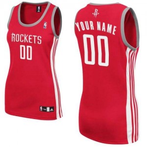 Maillot NBA Rouge Authentic Personnalisé Houston Rockets Road Femme Adidas