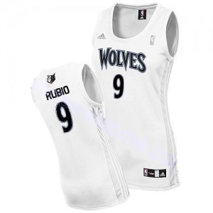 Maillot NBA Swingman Ricky Rubio #9 Minnesota Timberwolves Home Blanc - Femme
