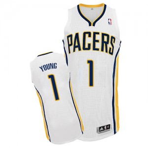 Maillot NBA Indiana Pacers #1 Joseph Young Blanc Adidas Authentic Home - Homme