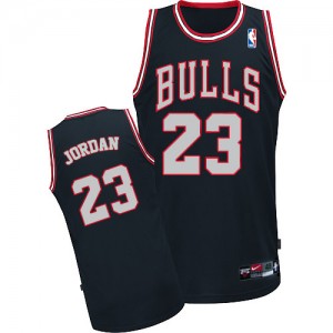 Maillot NBA Authentic Michael Jordan #23 Chicago Bulls Noir / Blanc - Homme