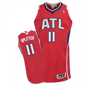Maillot NBA Atlanta Hawks #11 Tiago Splitter Rouge Adidas Authentic Alternate - Homme