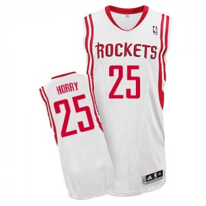 Maillot NBA Blanc Robert Horry #25 Houston Rockets Home Authentic Homme Adidas