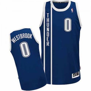 Maillot NBA Authentic Russell Westbrook #0 Oklahoma City Thunder Alternate Bleu marin - Femme