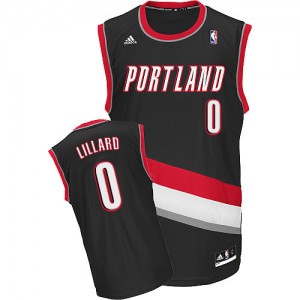 Portland Trail Blazers Damian Lillard #0 Road Swingman Maillot d'équipe de NBA - Noir pour Femme