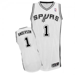 Maillot NBA San Antonio Spurs #1 Kyle Anderson Blanc Adidas Authentic Home - Homme
