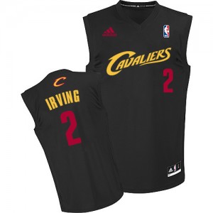 Maillot Adidas Noir (Rouge No.) Fashion Authentic Cleveland Cavaliers - Kyrie Irving #2 - Homme