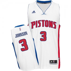 Maillot Adidas Blanc Home Swingman Detroit Pistons - Stanley Johnson #3 - Homme