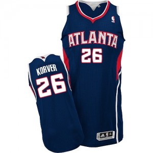 Maillot NBA Bleu marin Kyle Korver #26 Atlanta Hawks Road Authentic Homme Adidas