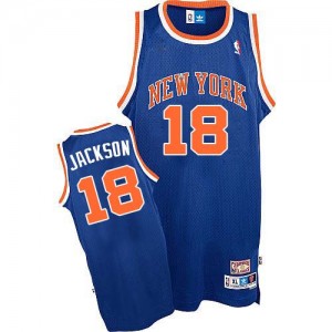 Maillot Adidas Bleu royal Throwback Swingman New York Knicks - Phil Jackson #18 - Homme