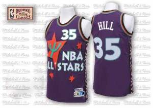 Maillot NBA Detroit Pistons #35 Grant Hill Violet Adidas Authentic Throwback 1995 All Star - Homme