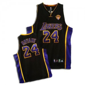 Maillot NBA Noir / Violet Kobe Bryant #24 Los Angeles Lakers Final Patch Authentic Homme Adidas