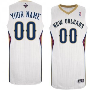 Maillot NBA New Orleans Pelicans Personnalisé Authentic Blanc Adidas Home - Femme