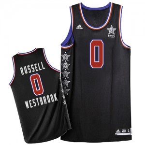 Maillot NBA Noir Russell Westbrook #0 Oklahoma City Thunder 2015 All Star Authentic Homme Adidas