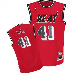 Maillot NBA Miami Heat #41 Glen Rice Rouge Adidas Authentic Throwback - Homme