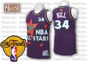 Maillot NBA Swingman Tyrone Hill #34 Cleveland Cavaliers Throwback 2015 The Finals Patch Violet - Homme