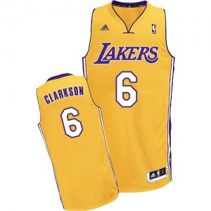 Los Angeles Lakers #6 Adidas Home Or Swingman Maillot d'équipe de NBA à vendre - Jordan Clarkson pour Homme
