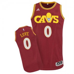 Maillot NBA Rouge Kevin Love #0 Cleveland Cavaliers CAVS Authentic Homme Adidas