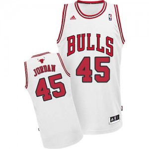 Maillot NBA Chicago Bulls #45 Michael Jordan Blanc Adidas Swingman Home - Homme