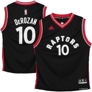 Maillot NBA Toronto Raptors #10 DeMar DeRozan Noir Adidas Swingman - Homme