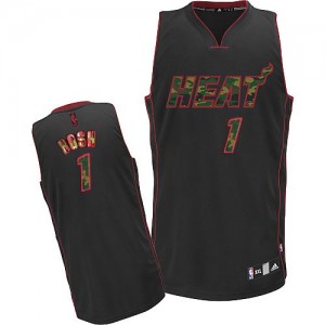 Maillot NBA Miami Heat #1 Chris Bosh Camo noir Adidas Swingman Fashion - Homme